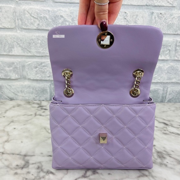 Kate Spade Natalia Small Flap Chain Shoulder Bag Crossbody In Lilac Frost - Picture 10 of 13
